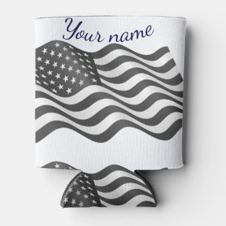 Rafraîchisseur Pour Canette drapeau américain Vous pouvez écrire votre nom ici
