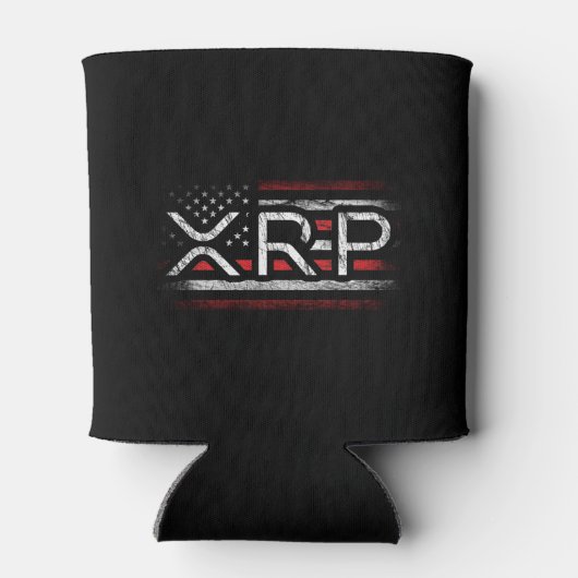 Rafraîchisseur Pour Canette Drapeau américain XRP Crypto Devise Cryptomonnaie (Dos)