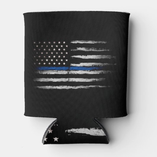 Rafraîchisseur Pour Canette Drapeau American Thin Blue Line (Devant)