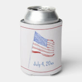 Rafraîchisseur Pour Canette Drapeau blanc 4 juillet (Can devant)