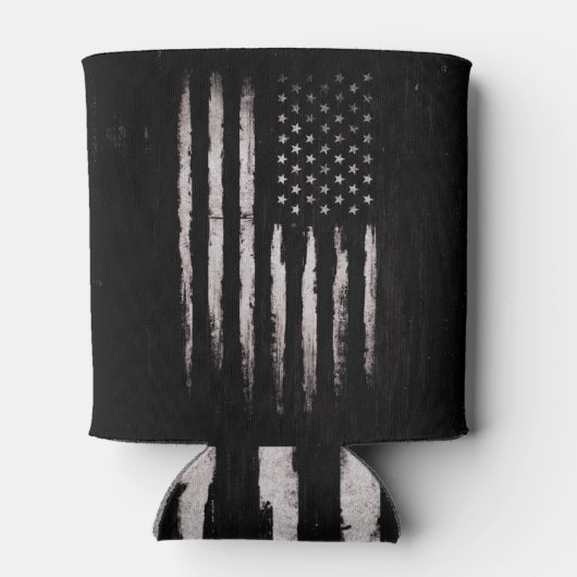 Rafraîchisseur Pour Canette Drapeau blanc américain Grunge (Dos)