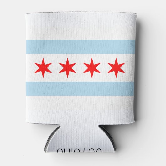 Rafraîchisseur Pour Canette Drapeau de Chicago, Illinois (Devant)