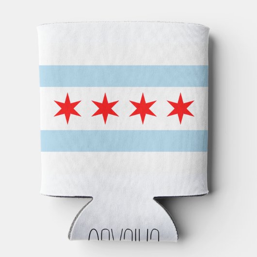 Rafraîchisseur Pour Canette Drapeau de Chicago, Illinois (Dos)