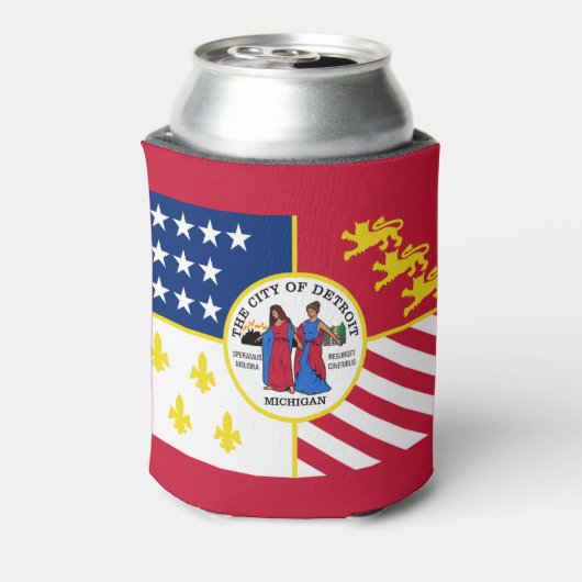 Rafraîchisseur Pour Canette Drapeau de Detroit, Michigan Can Cooler (Can Dos)