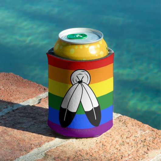 Rafraîchisseur Pour Canette Drapeau de fierté bispirituel de SlipperyJoe's sym (Piscine in situ)