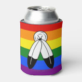 Rafraîchisseur Pour Canette Drapeau de fierté bispirituel de SlipperyJoe's sym (Can devant)