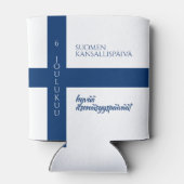 Rafraîchisseur Pour Canette Drapeau de la fête nationale finlandaise (Dos)