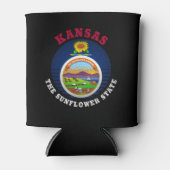 RAFRAÎCHISSEUR  POUR CANETTE DRAPEAU DE L'ÉTAT DE KANSAS SUNLOWER (Devant)