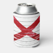 Rafraîchisseur Pour Canette Drapeau de l'État de l'Alabama peint sur le bois (Can Dos)