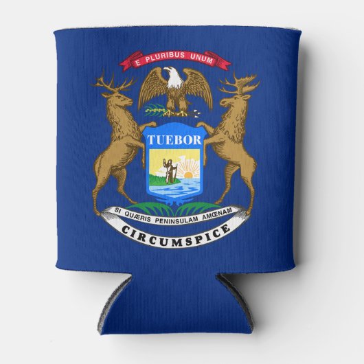 Rafraîchisseur Pour Canette Drapeau de l'État du Michigan (Devant)