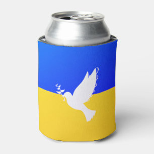 Rafraîchisseur Pour Canette Drapeau de l'Ukraine - La colombe de la paix - Lib