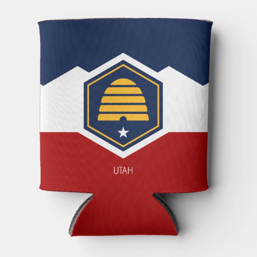 Rafraîchisseur Pour Canette Drapeau de l'Utah (Drapeau de ruche) (Devant)