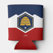 Rafraîchisseur Pour Canette Drapeau de l'Utah (Drapeau de ruche) (Dos)