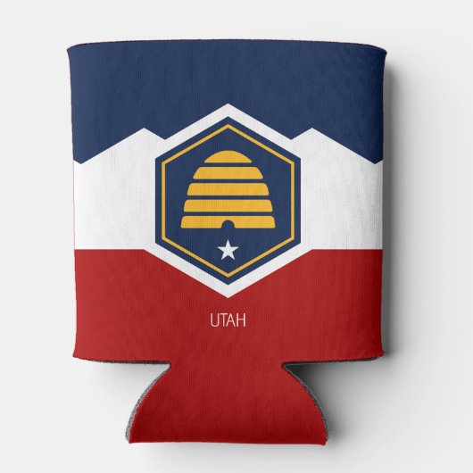 Rafraîchisseur Pour Canette Drapeau de l'Utah (Drapeau de ruche) (Dos)