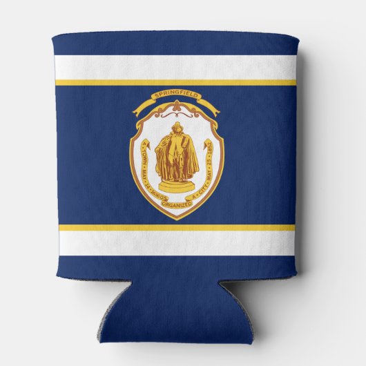 Rafraîchisseur Pour Canette Drapeau de Springfield, Massachusetts (Dos)