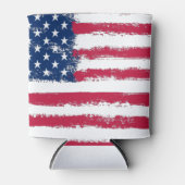 Rafraîchisseur Pour Canette Drapeau des États-Unis brossé Grunge (Devant)