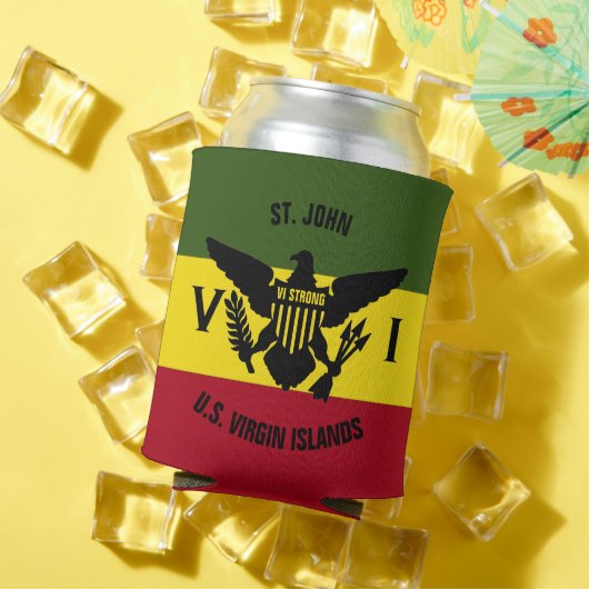 Rafraîchisseur Pour Canette Drapeau des îles Vierges américaines St. John, rou (Été in situ)