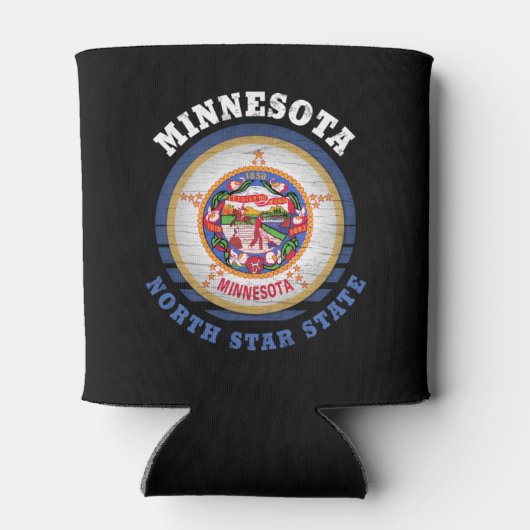 RAFRAÎCHISSEUR  POUR CANETTE DRAPEAU D'ÉTAT DE MINNESOTA NORTH STAR (Dos)