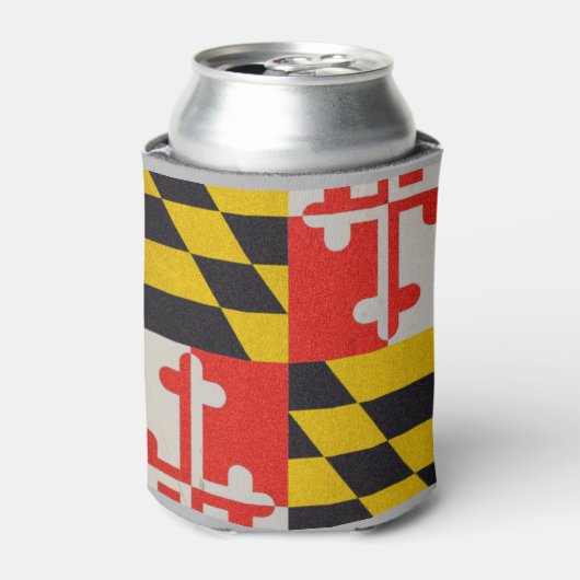 Rafraîchisseur Pour Canette Drapeau du Maryland - Grunge (Can devant)