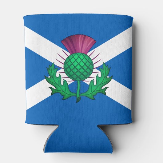 Rafraîchisseur Pour Canette Drapeau écossais avec chardon superposé (Dos)
