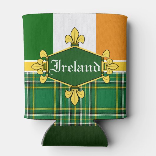 Rafraîchisseur Pour Canette Drapeau national d'Irlande, Tartan, Customiser le (Dos)