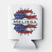 Rafraîchisseur Pour Canette Drapeau US Tournesol Avec Nom (Dos)