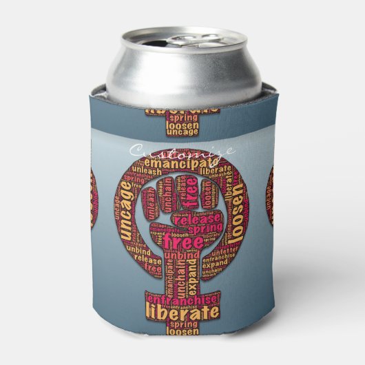 Rafraîchisseur Pour Canette droits des femmes levée poing Thunder_Cove (Can devant)