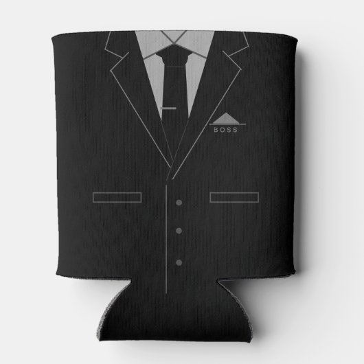Rafraîchisseur Pour Canette Drôle Business Can Cooler Boss Cadeau Black Costum (Dos)