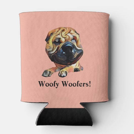 Rafraîchisseur Pour Canette Drôle Cartoon Shar Pei peut refroidir (Dos)