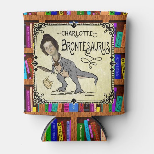Rafraîchisseur Pour Canette Drôle Charlotte Bronte Saurus Dinosaur Lecteur de (Devant)