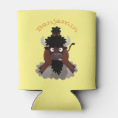 Rafraîchisseur Pour Canette Drôle dessin animé de bison de buffle (Dos)