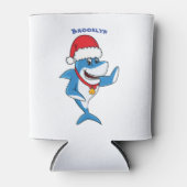 Rafraîchisseur Pour Canette Drôle dessin animé de requin de Noël (Devant)