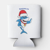 Rafraîchisseur Pour Canette Drôle dessin animé de requin de Noël (Dos)