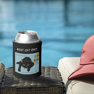 Rafraîchisseur Pour Canette Drôle Noir Mignon Meilleur Papa Chat Fête des Père