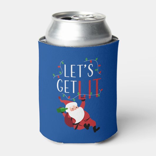 Rafraîchisseur Pour Canette Drôle Père Noël Faisons Lit Noël Slogan (Can devant)