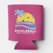 Rafraîchisseur Pour Canette Drôle Pickleball Palm Tree Sun Texte Personnalisé (Dos)