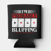 Rafraîchisseur Pour Canette Drôle poker bluff mot art jeu (Dos)