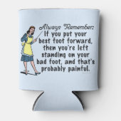 Rafraîchisseur Pour Canette Drôle Retro Meilleur Pied Démotivationnel (Devant)