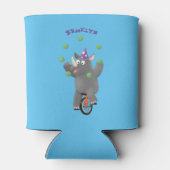 Rafraîchisseur Pour Canette Drôle rhinocéros mignon jonglant sur monocycle (Dos)