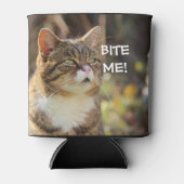Rafraîchisseur Pour Canette Drôle Sassy Chat avec Attitude Bite Me (Devant)