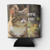 Rafraîchisseur Pour Canette Drôle Sassy Chat avec Attitude Bite Me (Dos)
