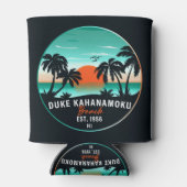 Rafraîchisseur Pour Canette Duke Kahanamoku Beach Hawaii Retro Sunset Souvenir (Dos)