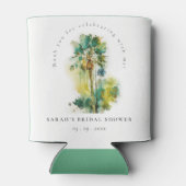 Rafraîchisseur Pour Canette Dusky Tropical Aquarelle Palm Trees Fête des marié (Dos)