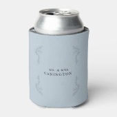 Rafraîchisseur Pour Canette Dusty Blue Elegant Foliage Mariage M. & Mme (Can devant)