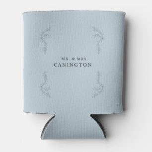 Rafraîchisseur Pour Canette Dusty Blue Elegant Foliage Mariage M. & Mme