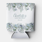 Rafraîchisseur Pour Canette Dusty Blue Floral 21e anniversaire Custom (Devant)