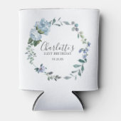 Rafraîchisseur Pour Canette Dusty Blue Floral Custom 21e anniversaire Custom (Devant)