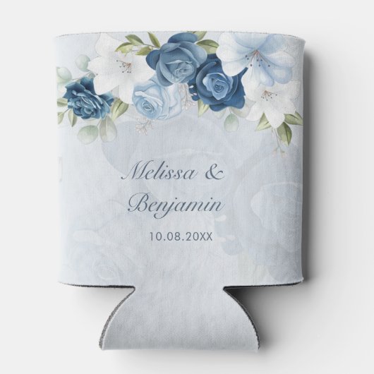 Rafraîchisseur Pour Canette Dusty Blue Floral Mariage botanique (Dos)