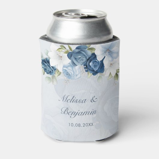 Rafraîchisseur Pour Canette Dusty Blue Floral Mariage botanique (Can Dos)