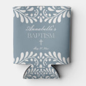 Rafraîchisseur Pour Canette Dusty Blue Talavera Espagne Fiesta Baptême Faveurs (Devant)